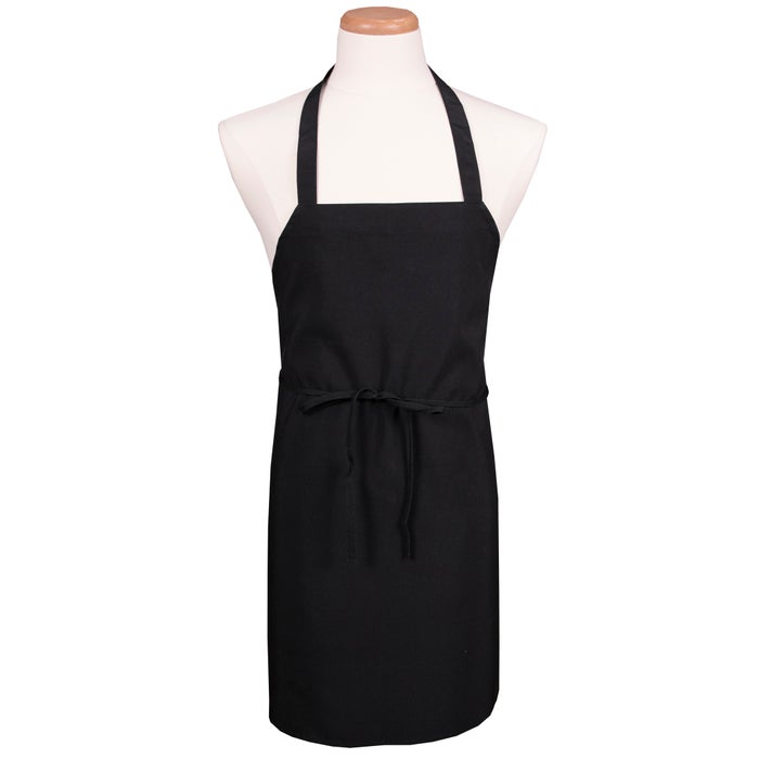 Apron, No Pocket Black Bib