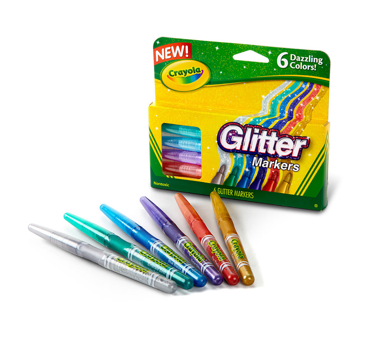 Glitter Markers, 6 Count