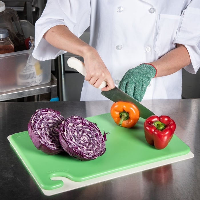 San Jamar Green Cut/Carry Cutting Board, 12 X 18 X .5In